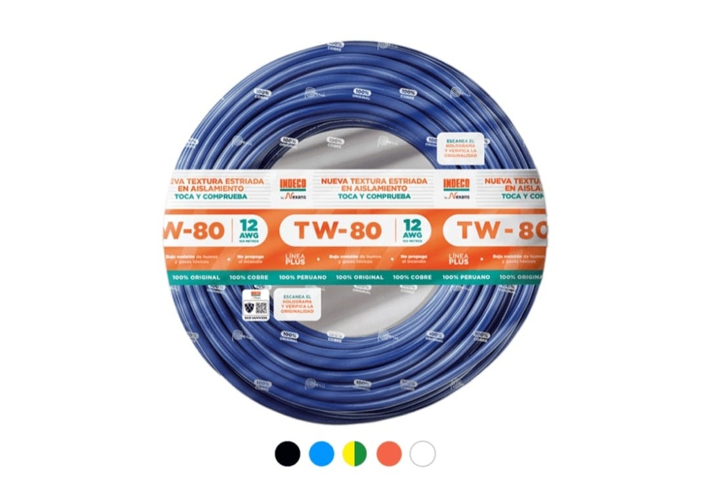 ROLLO DE CABLE TW-80 PLUS  # 12 INDECO