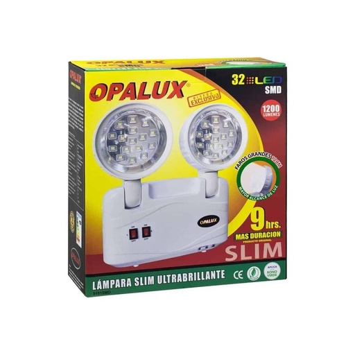 LUZ DE EMERGENCIA 9 HRS OPALUX